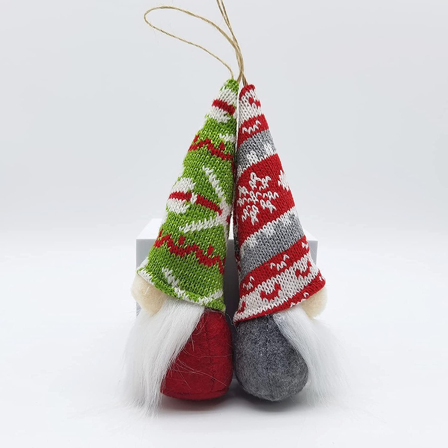 10Pcs Gnome Christmas Ornaments Gnomes Plush Pendant Decorations Xmas Pendant
