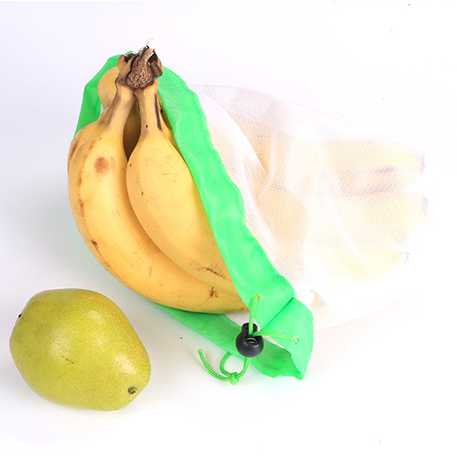 12 piece set of reusable mesh shopping bags fruit and vegetable storage bag