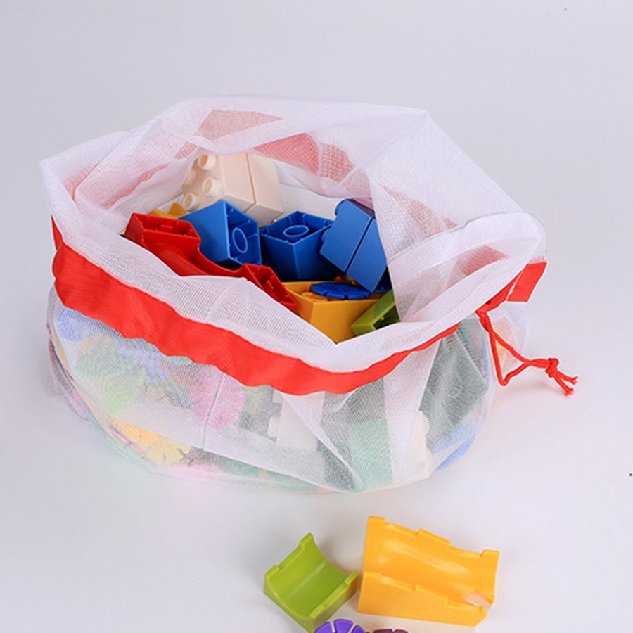 12 piece set of reusable mesh shopping bags fruit and vegetable storage bag
