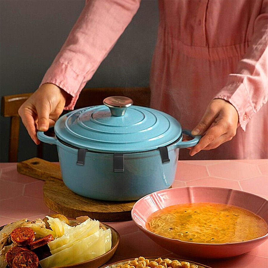 12pcs Dutch Oven Lid Protector Clips Silicone Pan Protectors For Stacking