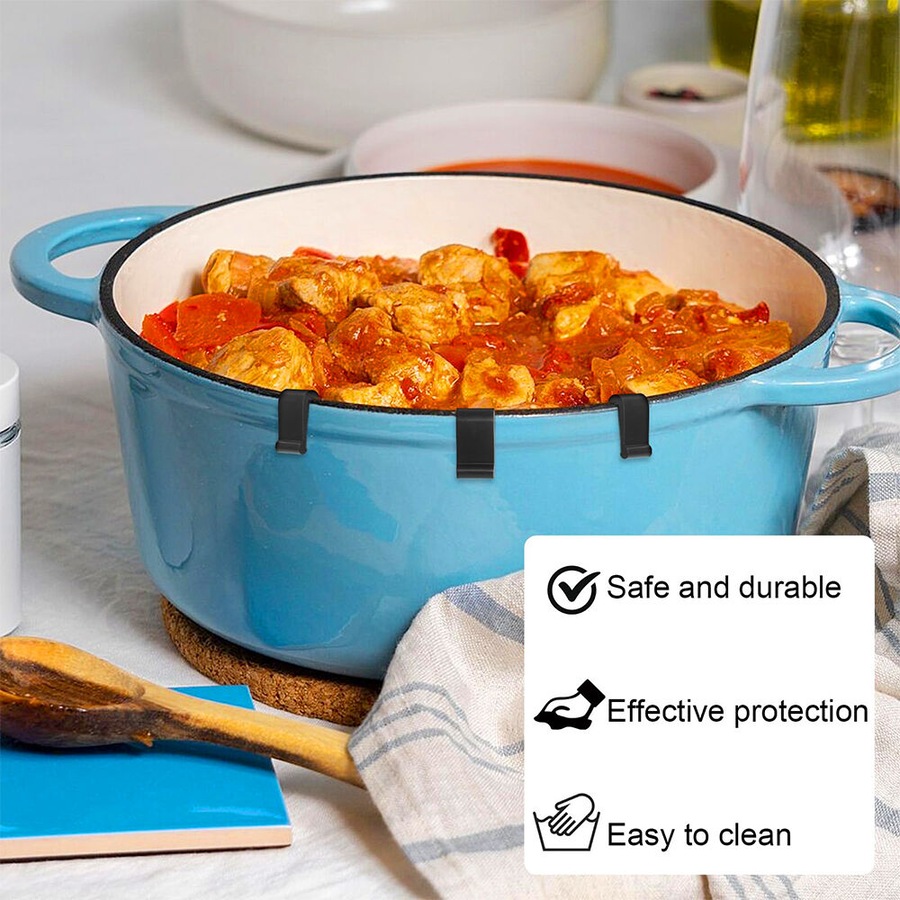 12pcs Dutch Oven Lid Protector Clips Silicone Pan Protectors For Stacking