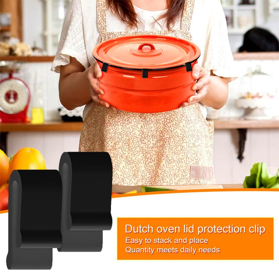 12pcs Dutch Oven Lid Protector Clips Silicone Pan Protectors For Stacking