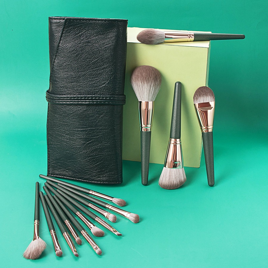 14 Pcs Green Cloud Makeup Brushes Make Up Brush Set Makeup Brush with Bag