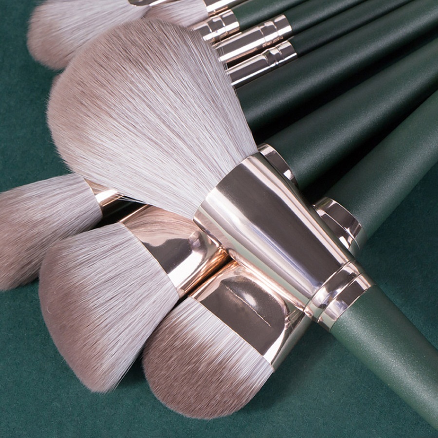 14 Pcs Green Cloud Makeup Brushes Make Up Brush Set Makeup Brush with Bag