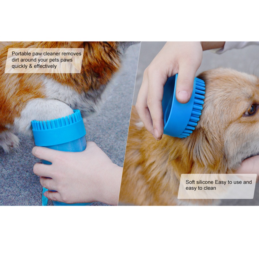 2 in 1 Dog Cleaner Dog Brush Dog Paw Cleaner Dog Grooming Dog Cleaning Dog Foot Washer for Dog Cat