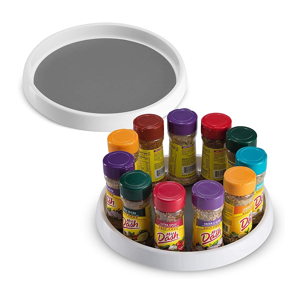 Buy 2 Pack 360 Degree Rotating Spice Rack Non Skid Turntable Cabinet ...