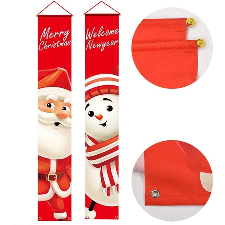 2 Pack merry Christmas & happy new year banners