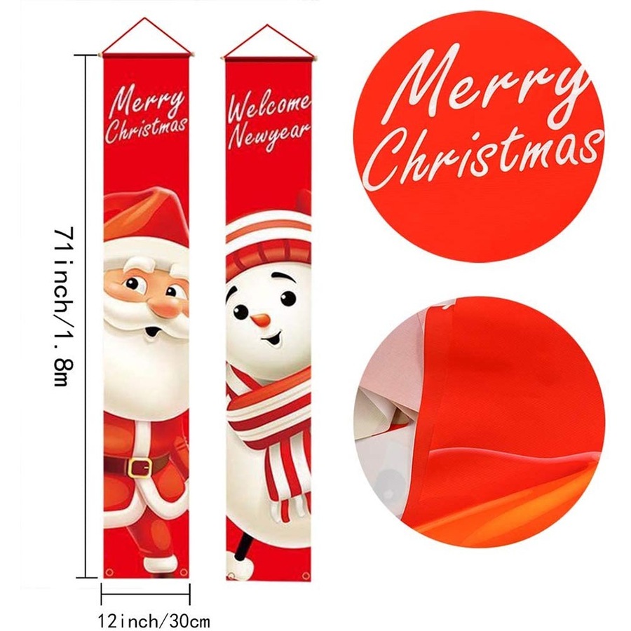2 Pack merry Christmas & happy new year banners