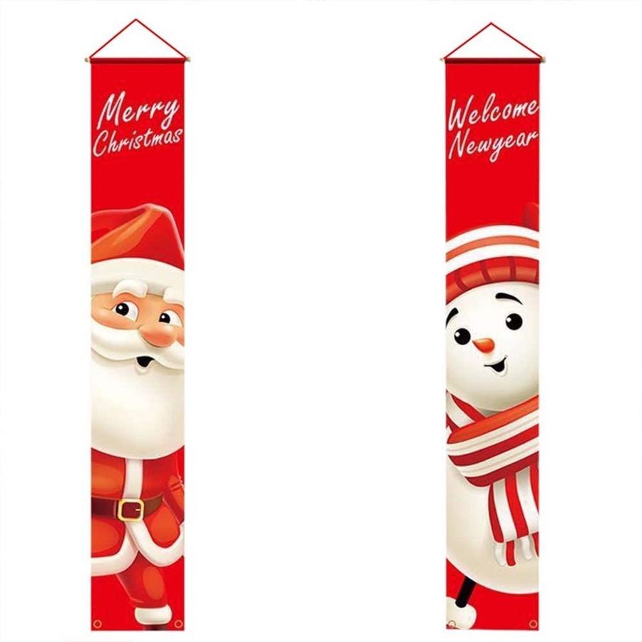 2 Pack merry Christmas & happy new year banners