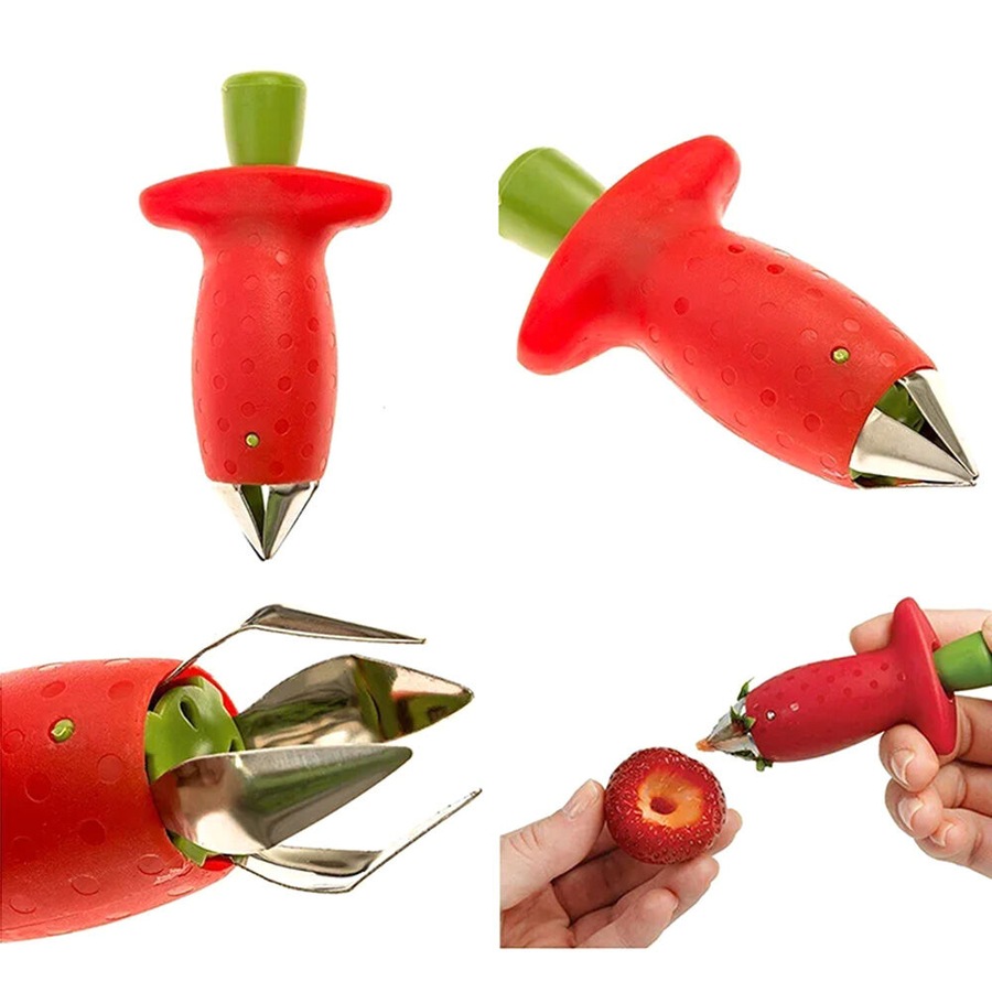 2 Pack Strawberry Huller Strawberry Corer Fruit Slicer Fruit Leaf Stem Remover