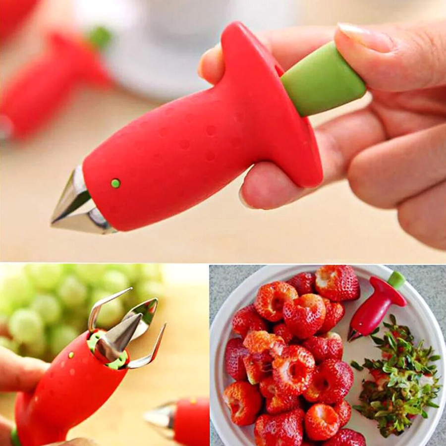 2 Pack Strawberry Huller Strawberry Corer Fruit Slicer Fruit Leaf Stem Remover