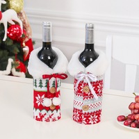2 Pcs Christmas Sweater Wine Bottle Cover Christmas Decorations Party Supplies