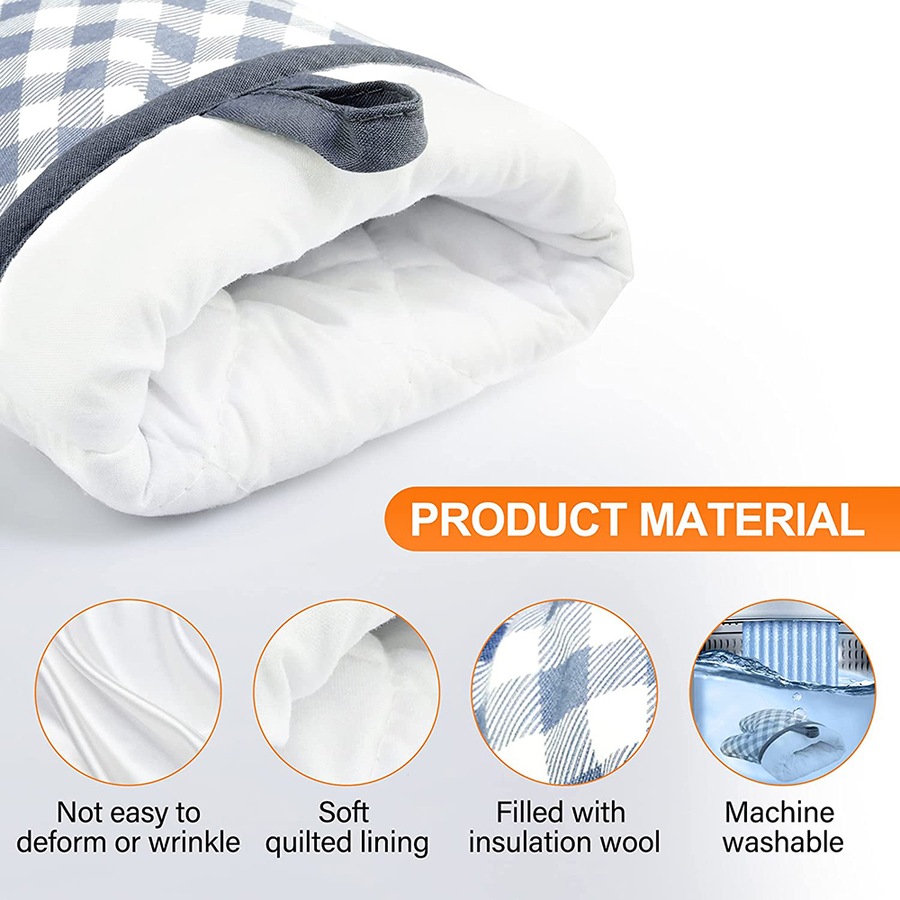 2 pcs Oven Mitts Oven Baking Gloves Heat Resistant for Kitchen Cooking