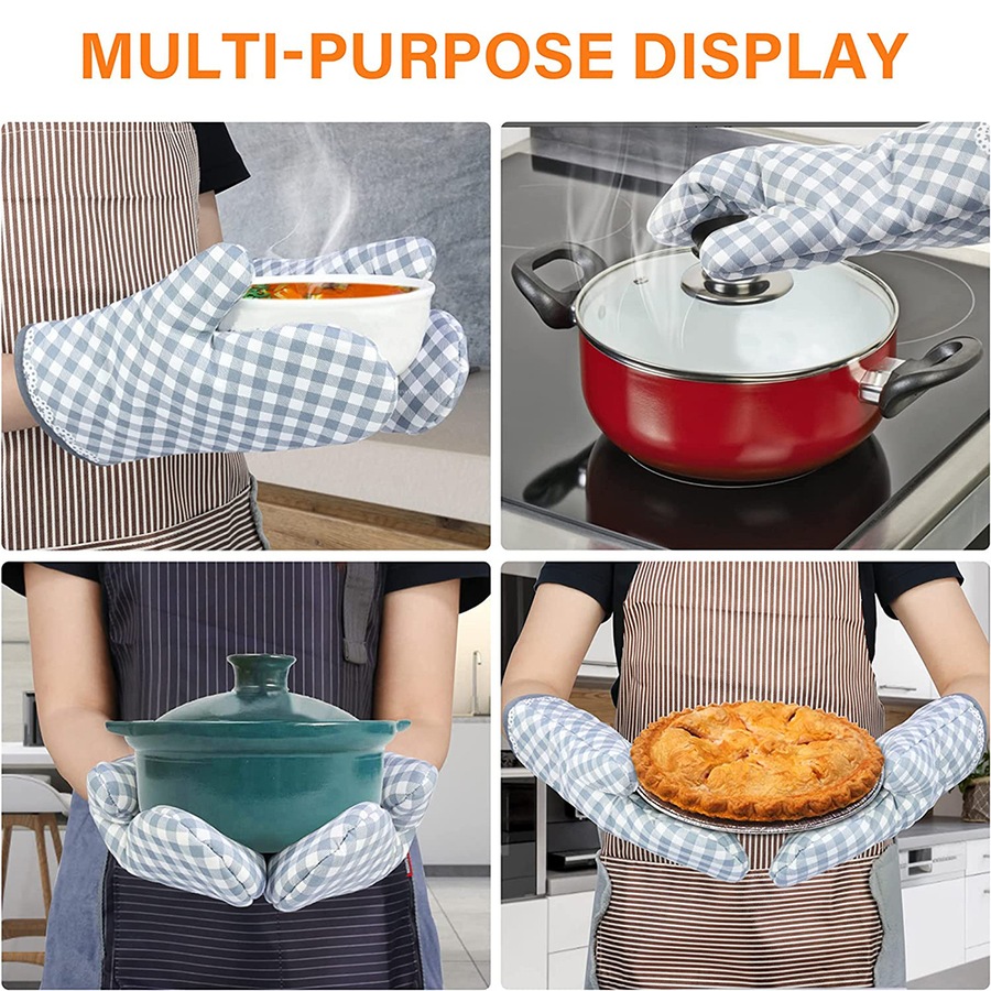 2 pcs Oven Mitts Oven Baking Gloves Heat Resistant for Kitchen Cooking