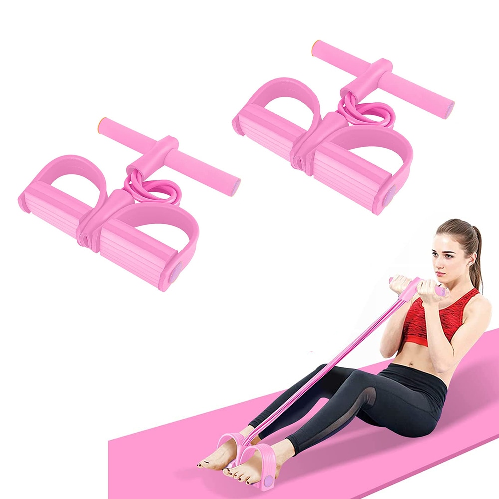 2 Pcs SitUp Tension Puller Bodybuilding Expander Exercise Pedal Resistance Band Australia