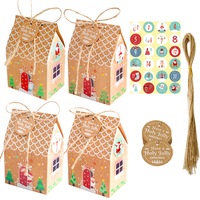 24Sets Advent Calendar Gingerbread Gift Box Christmas Treat Candy Favor Box