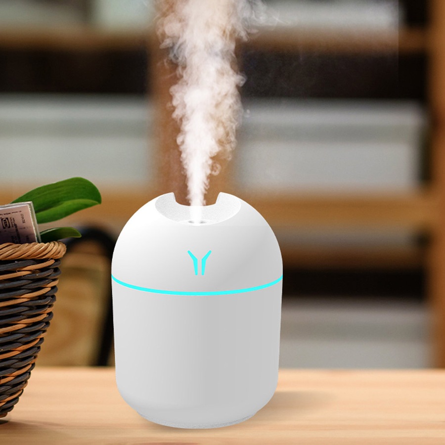 250ml USB Mini Colourful Light Air Humidifier-White