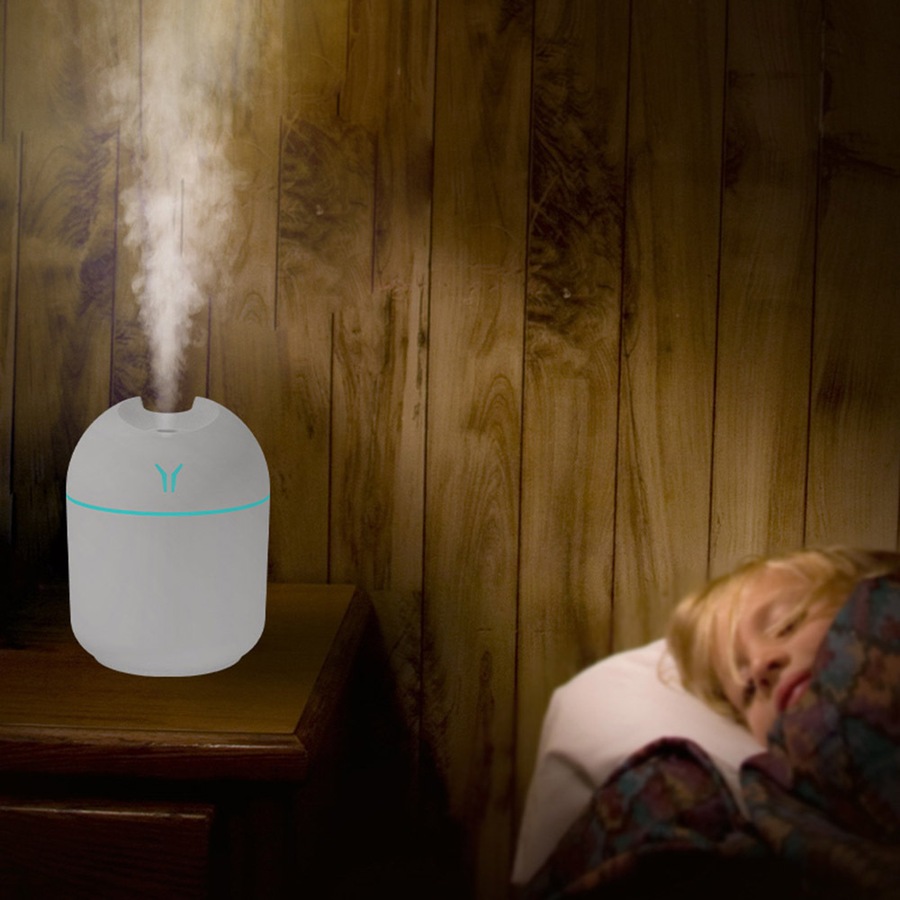 250ml USB Mini Colourful Light Air Humidifier-White