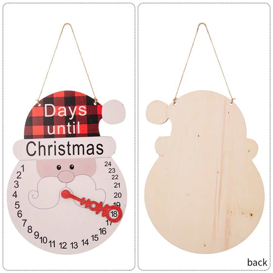 2Pcs Christmas Calendar Old Man Snowman Pointer Wall Calendar Countdown Ornament