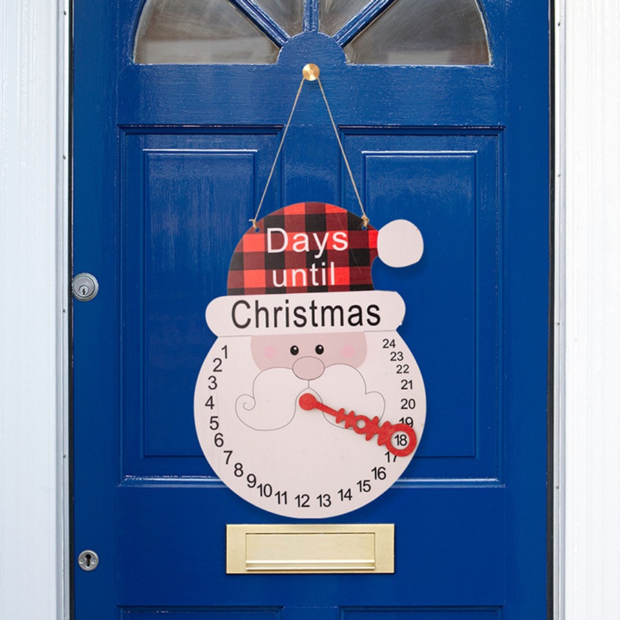 2Pcs Christmas Calendar Old Man Snowman Pointer Wall Calendar Countdown Ornament