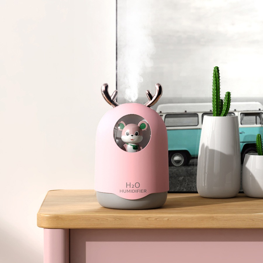 2Pcs Cute Mini Humidifier USB Colorful Night Light Home Silent Air Humidifier