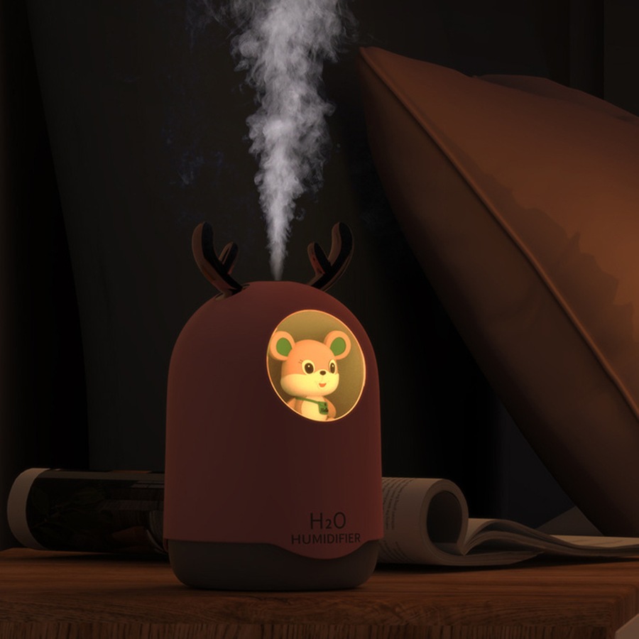2Pcs Cute Mini Humidifier USB Colorful Night Light Home Silent Air Humidifier