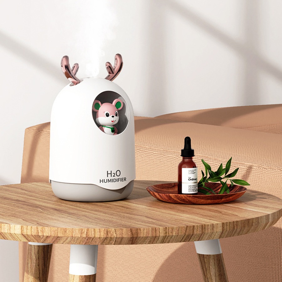 2Pcs Cute Mini Humidifier USB Colorful Night Light Home Silent Air Humidifier