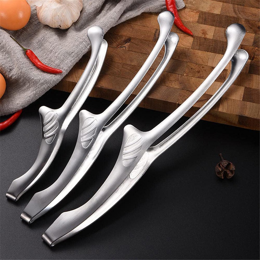 4 PCS Stainless Steel Grill Tongs Korean Japanese BBQ Steak Tongs