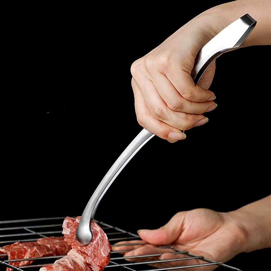 4 PCS Stainless Steel Grill Tongs Korean Japanese BBQ Steak Tongs