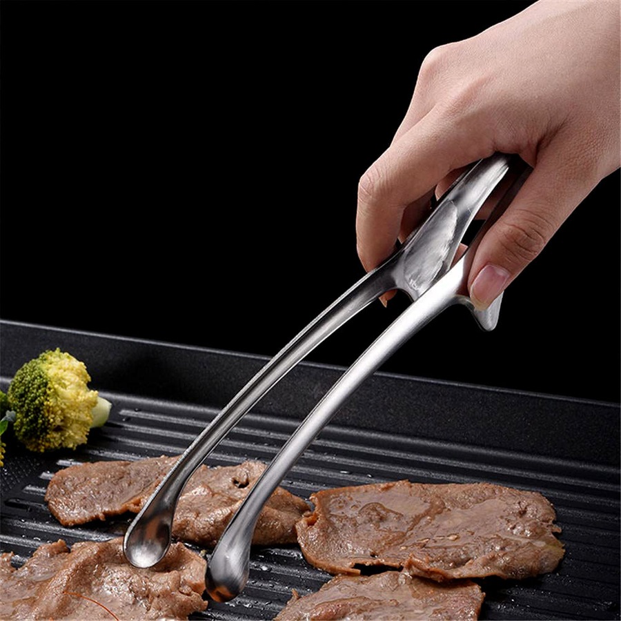 4 PCS Stainless Steel Grill Tongs Korean Japanese BBQ Steak Tongs