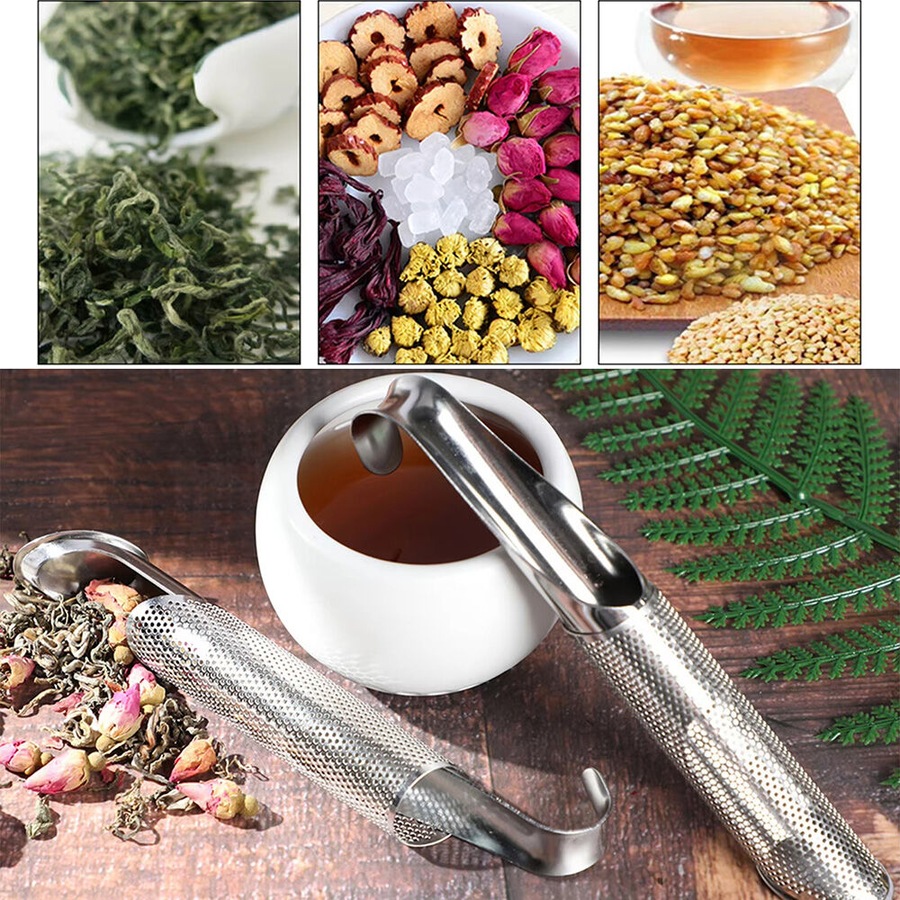2Pcs Stainless Steel Tea Infuser Filter with Hanging Hook Handle Tea Diffuser for Leaf Teas & Coffee