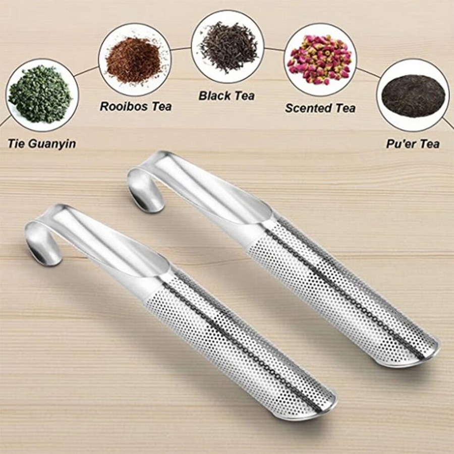 2Pcs Stainless Steel Tea Infuser Filter with Hanging Hook Handle Tea Diffuser for Leaf Teas & Coffee