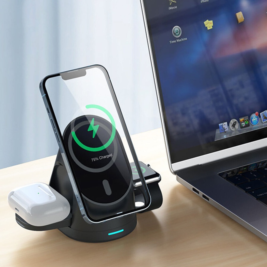 3-in-1 Magnetic Wireless Charger for iPhone, iWatch, AirPods