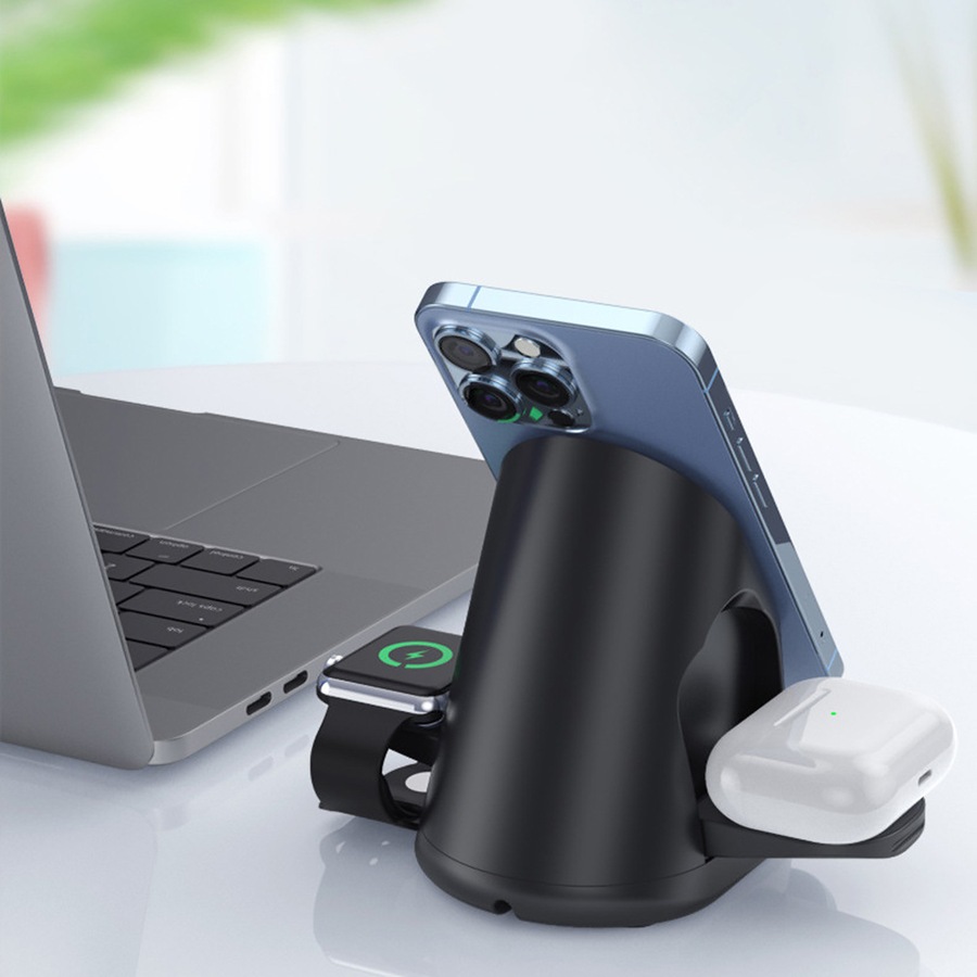 3-in-1 Magnetic Wireless Charger for iPhone, iWatch, AirPods