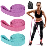 Set of 3 Long Resistance Bands Set Yoga Pull Up Assistance Bands Fitness Exercise Bands