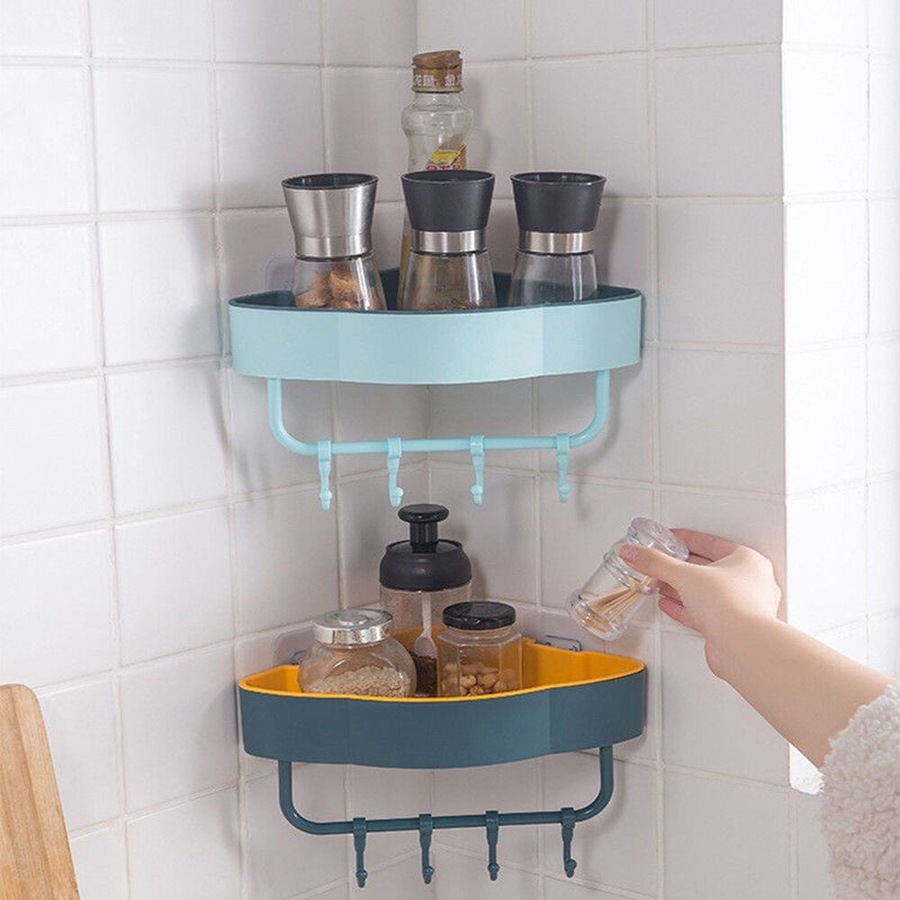 3 Pack Punch-Free Bathroom Shelf Kitchen Household Wall-Mounted Storage Rack