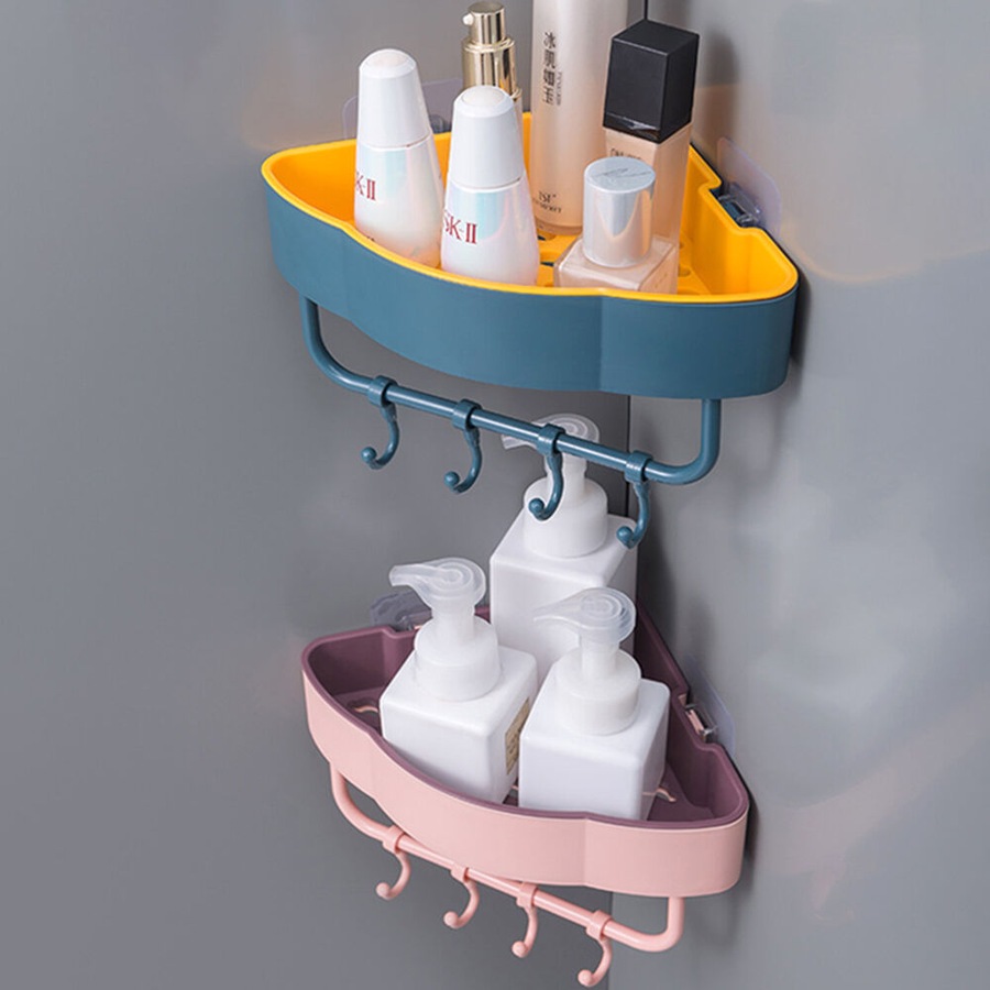 3 Pack Punch-Free Bathroom Shelf Kitchen Household Wall-Mounted Storage Rack