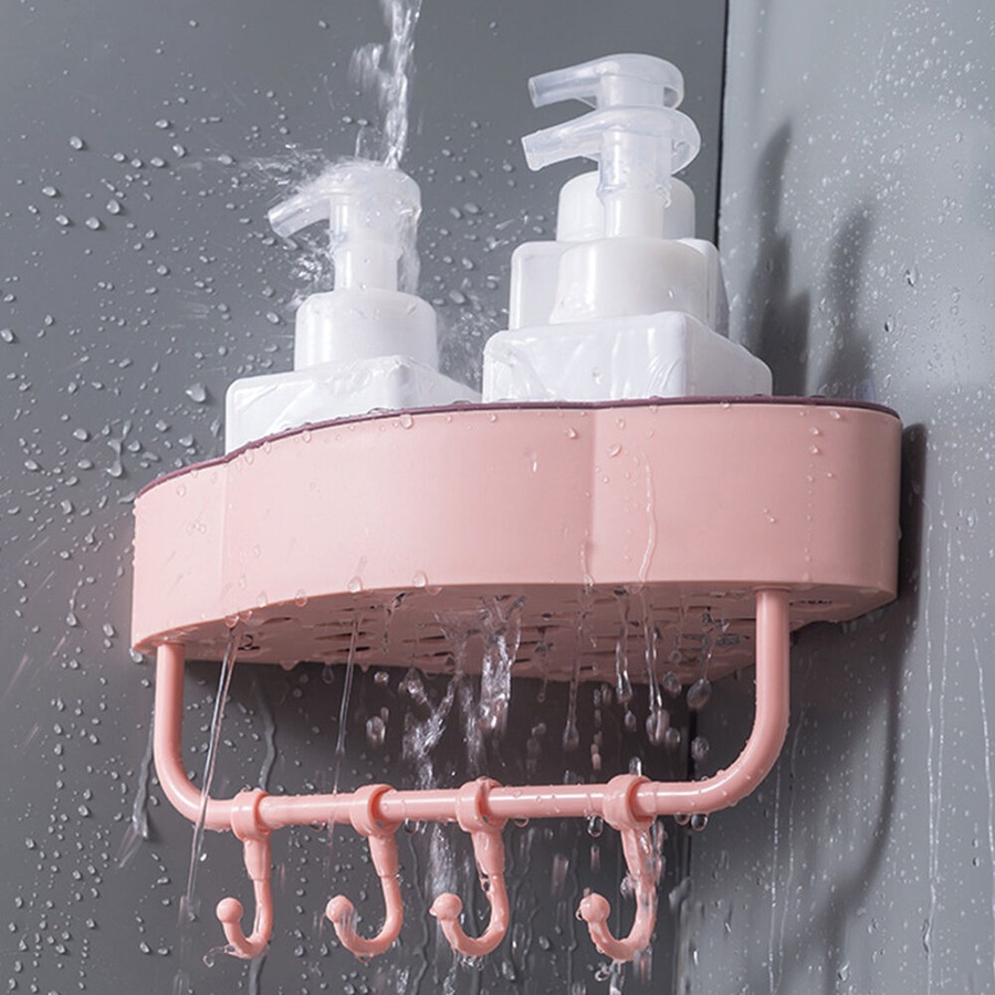 3 Pack Punch-Free Bathroom Shelf Kitchen Household Wall-Mounted Storage Rack