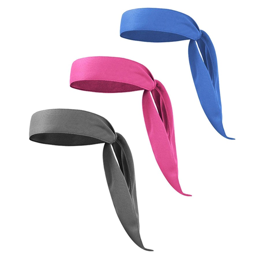 3 Pack Tennis Tie Headband Hair Band Unisex Dry Head Tie Sport Tie Back Headband
