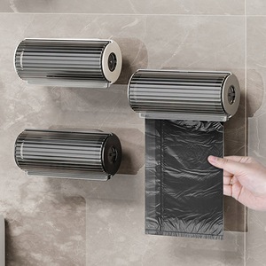 3Pcs Trash Bag Storage Box Wall Mounted Kitchen Bathroom Garbage Bag Dispenser