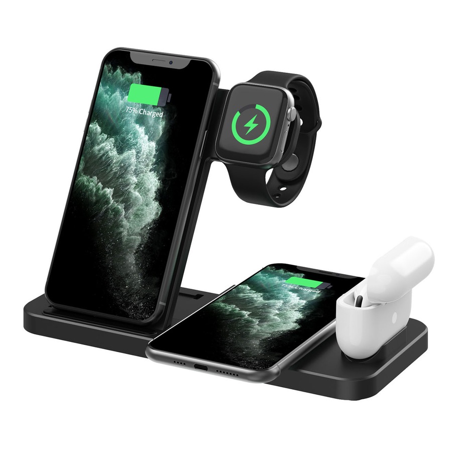 4 in 1 foldable Charging Station for iPhone, Wireless Charger for iPhone 17 16e 16 15 14 13 12 11 X Pro Max & Apple Watch