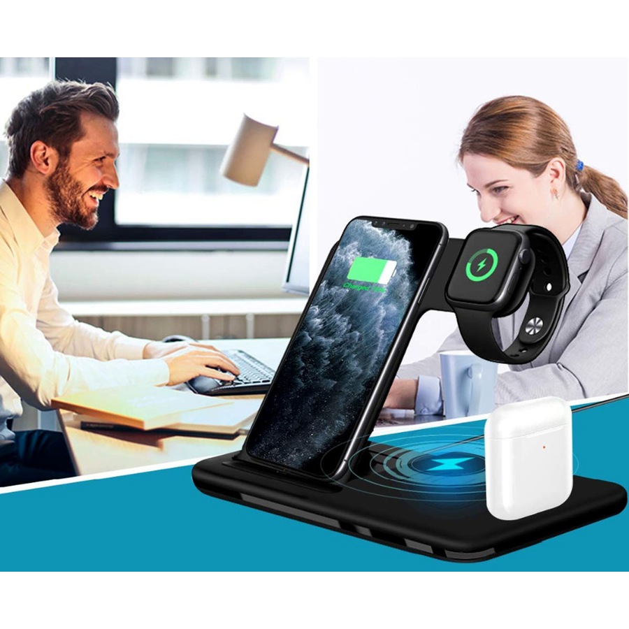 4 in 1 foldable Charging Station for iPhone, Wireless Charger for iPhone 17 16e 16 15 14 13 12 11 X Pro Max & Apple Watch