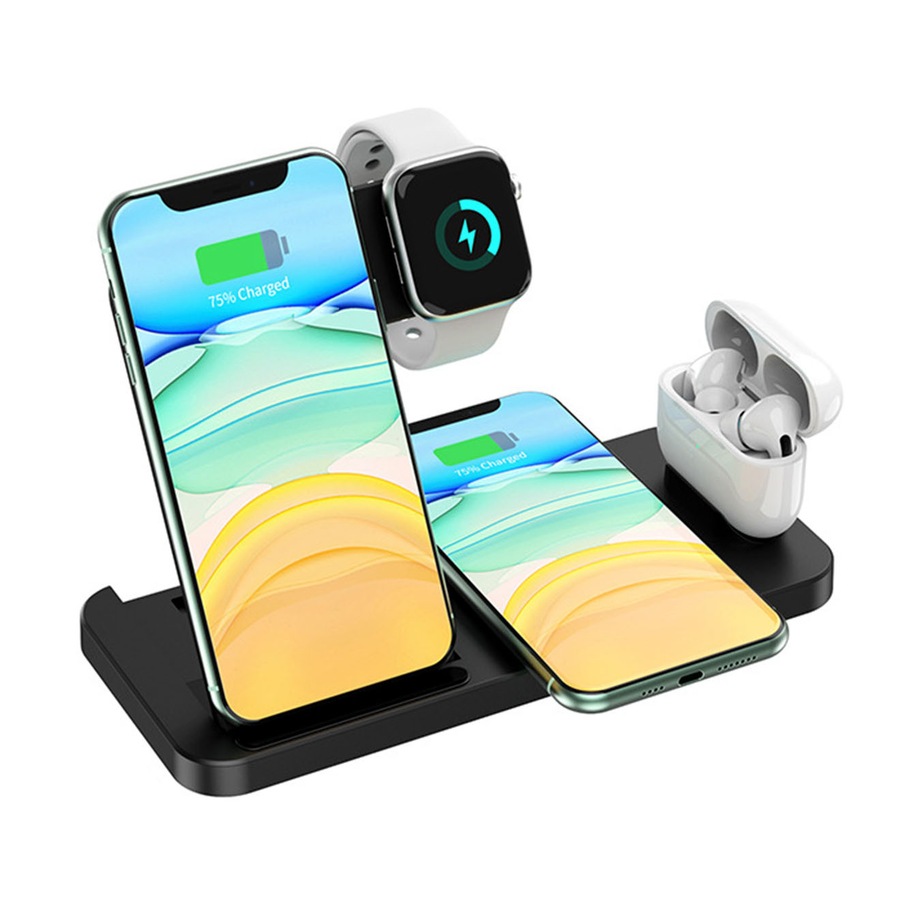 4 in 1 foldable Charging Station for iPhone, Wireless Charger for iPhone 17 16e 16 15 14 13 12 11 X Pro Max & Apple Watch