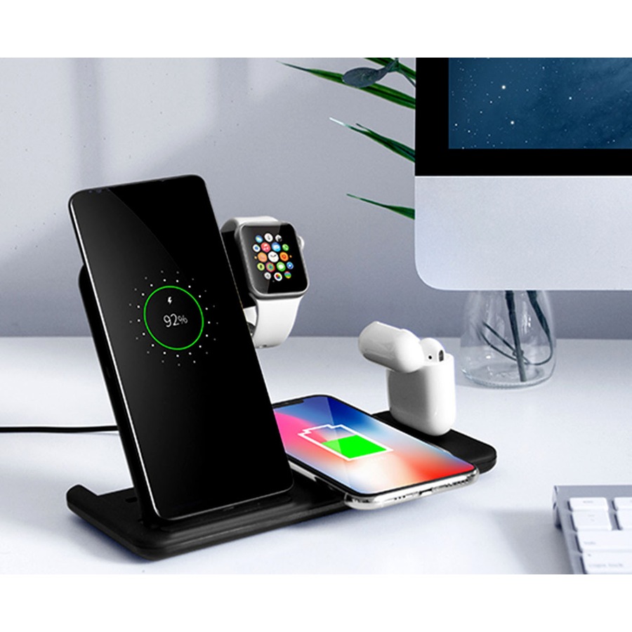 4 in 1 foldable Charging Station for iPhone, Wireless Charger for iPhone 17 16e 16 15 14 13 12 11 X Pro Max & Apple Watch