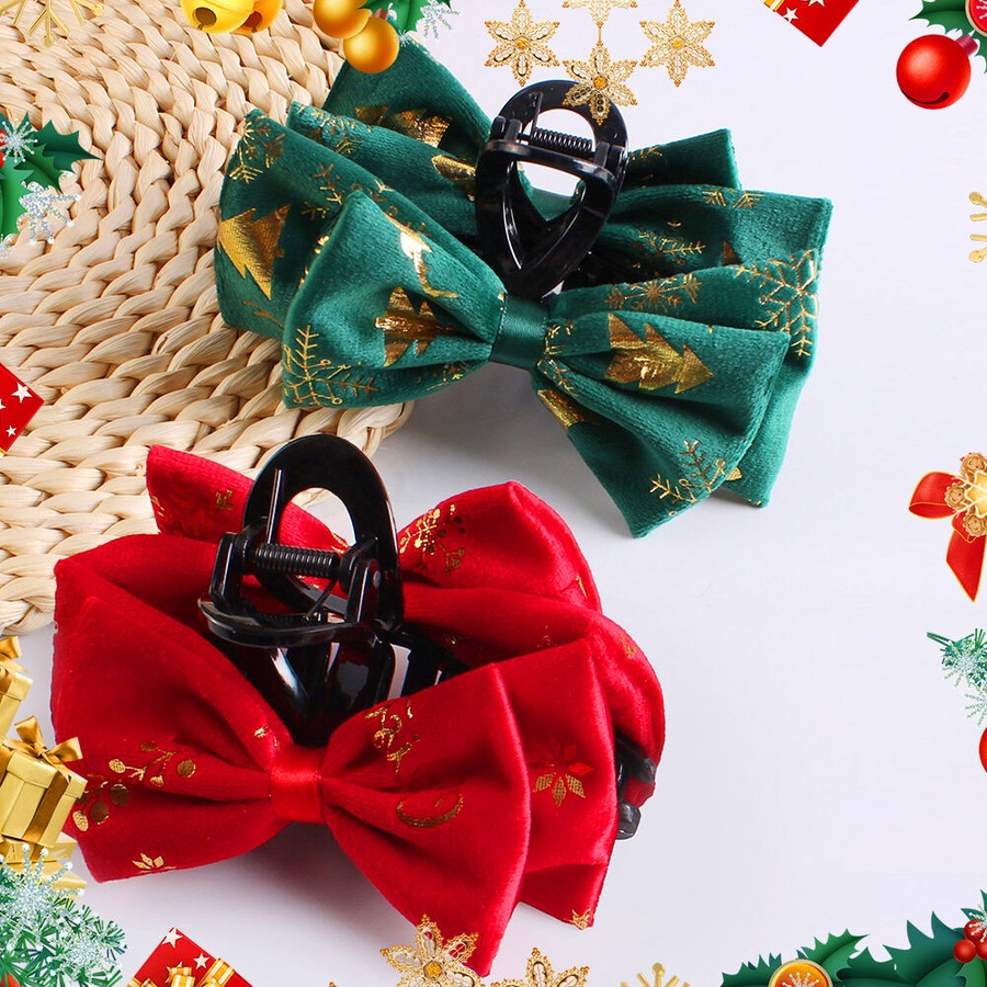 4 Pack Christmas Hair Claw Clip For Women Santa Claus Hair Accessories For Girls