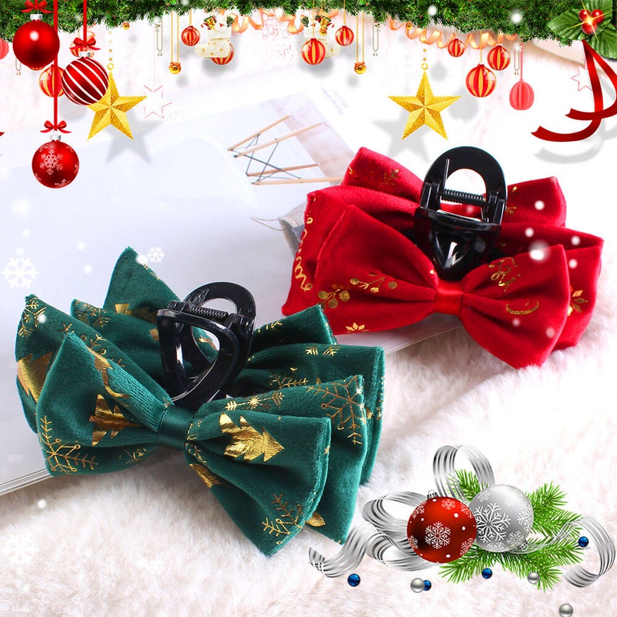 4 Pack Christmas Hair Claw Clip For Women Santa Claus Hair Accessories For Girls