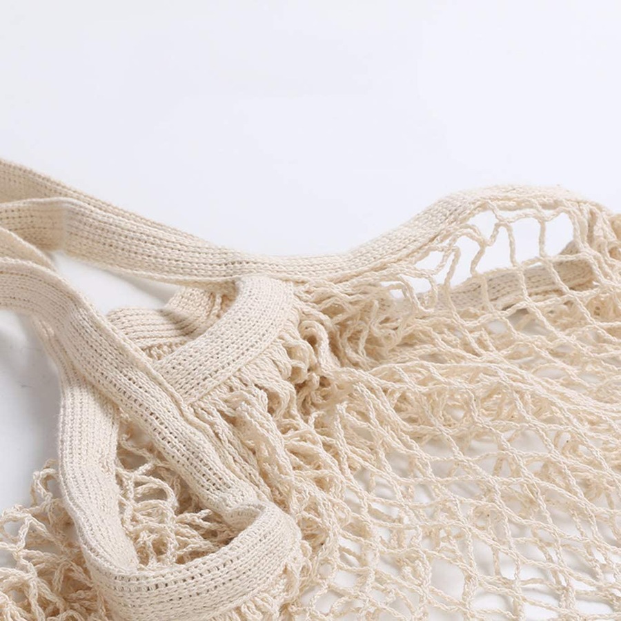 4 Pack Reusable Cotton Mesh Shopping Bags Mesh Bags For Fruit Vegetable