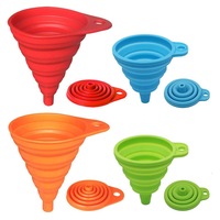4 Pack Silicone Collapsible Funnel With 2 Large and 2 Small