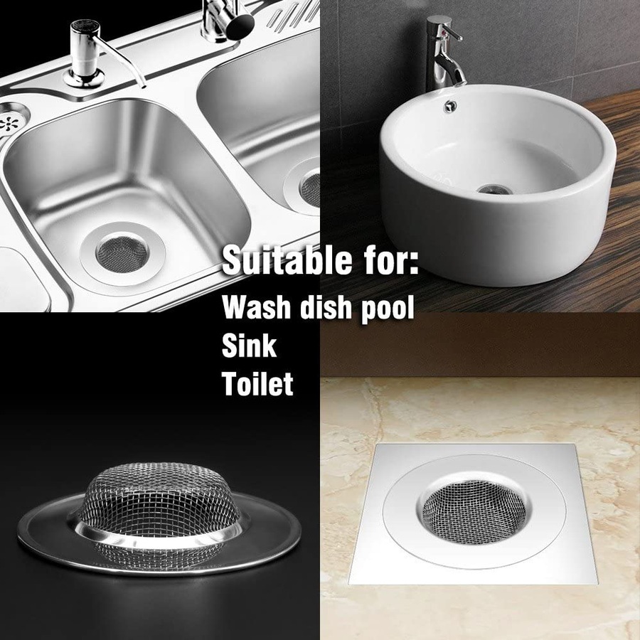 4 pack Stainless steel sink filter screen sewer anti-clogging floor drain