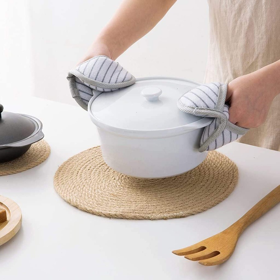 4 Pcs Jute Placemats Heat Resistant Round Place Mats Jute Woven Table Mats